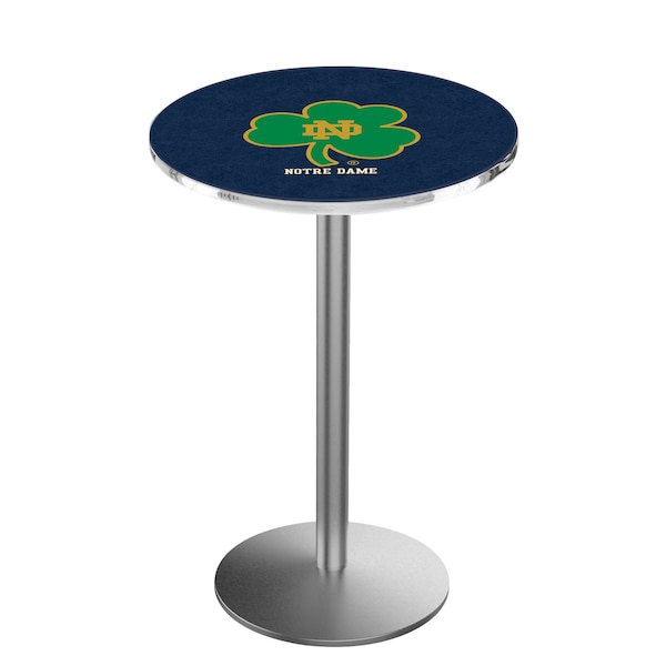 42" Stainless Steel Notre Dame Shamrock Pub Table, 36" dia. Top